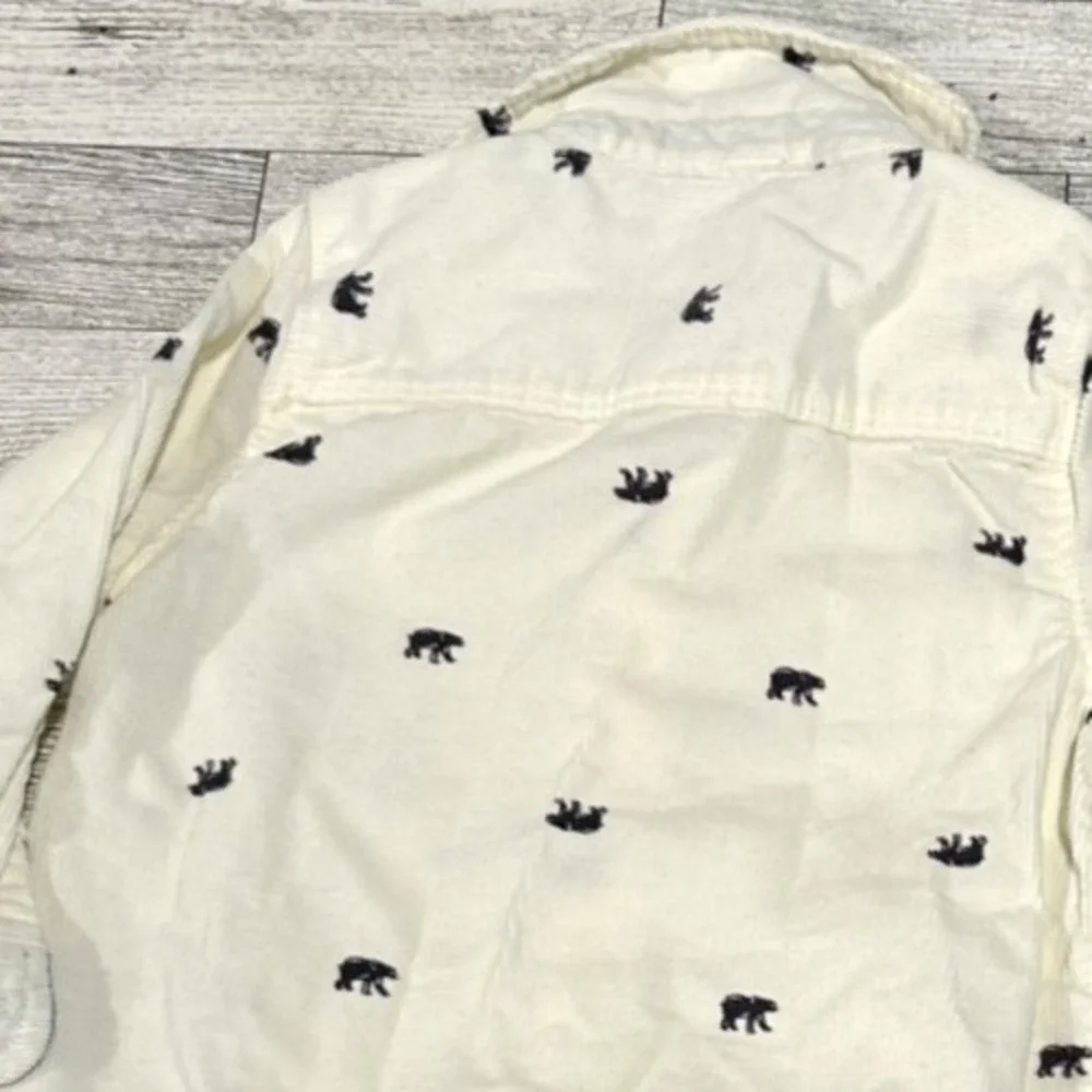 Baby‎ Oshkosh B'Gosh Corduroy One Piece Boys 9 Months White Bear Print Shirt
